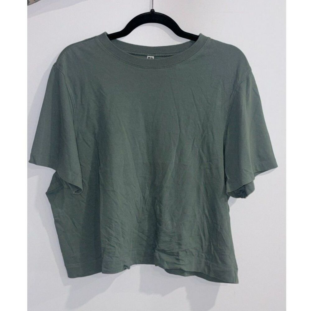 Uniqlo Green Cropped Boxy Tee Women’s XL